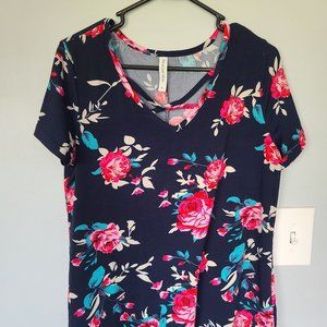Short Sleeve Navy Floral Tee